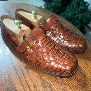 SUNSTEPS MEN'S "BARCLAY" HAND WOVEN SHOES SIZE 12M VGC